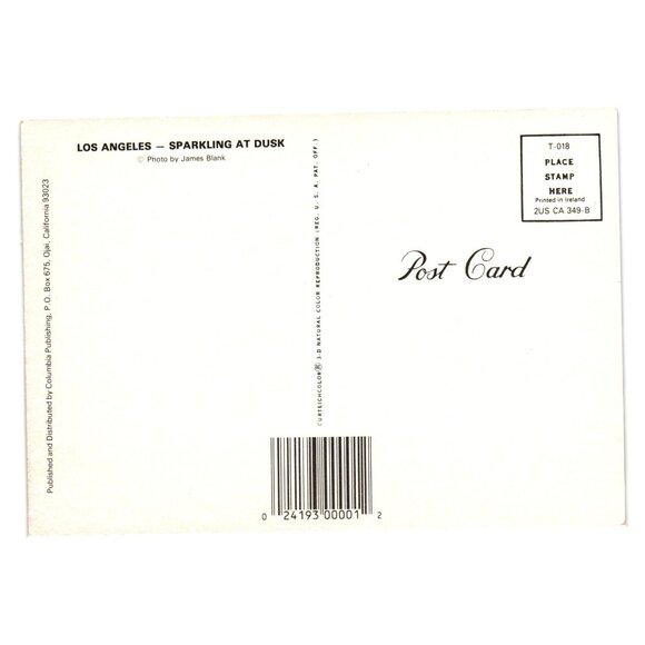 Vintage Los Angeles Postcard Sparkling At Dusk By James Blank Skyline Night - Picture 2 of 2